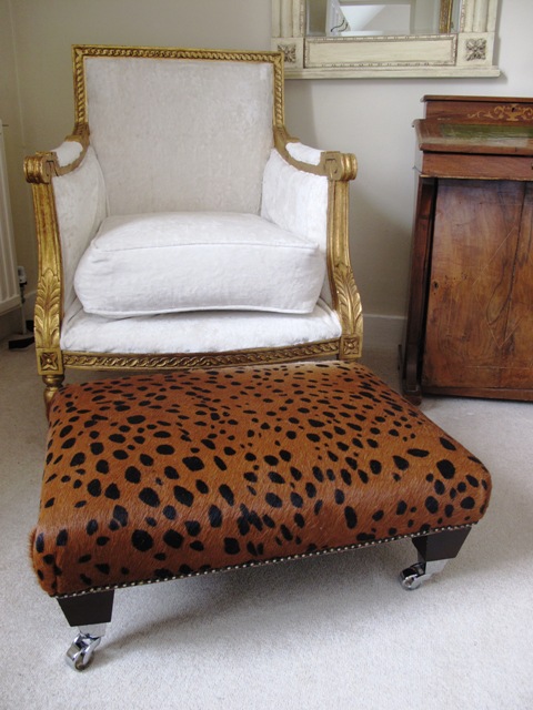 Leopard Print Footstool